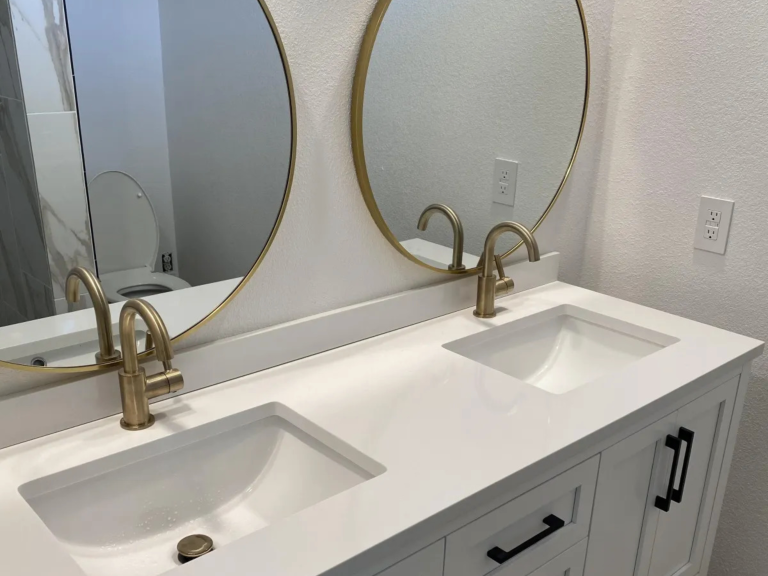 double sink in new bathroom